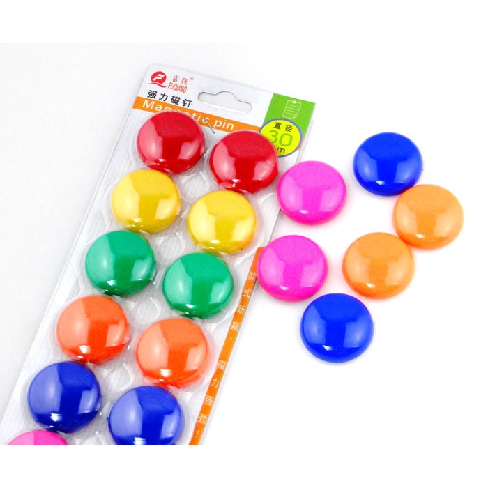 12 viên nam châm đính bảng từ 1 vỉ 12 viên D30mm