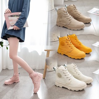 Boot ulzzang cao cổ thu đông 2021 đen - kem - vàng- hồng