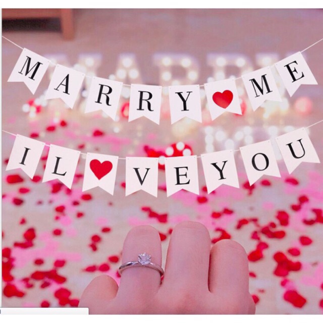 Dây chữ giấy i love you marry me