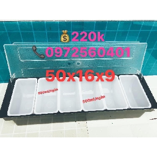 Khay nhựa 6 ngăn 50X16X9