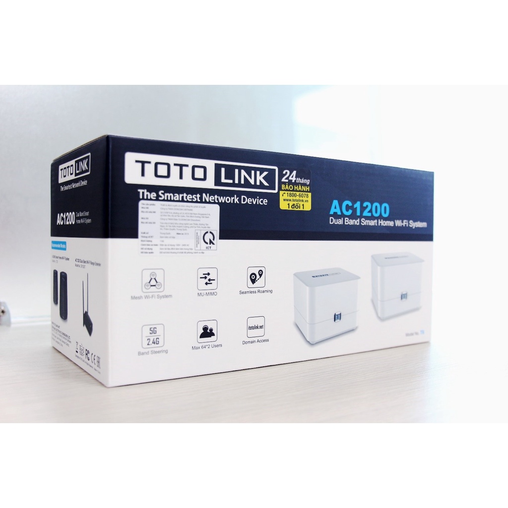 Bộ phát wifi Mesh Totolink T6 V2 chuẩn AC1200 (bộ 2 cái) - router wifi dành cho gia đình