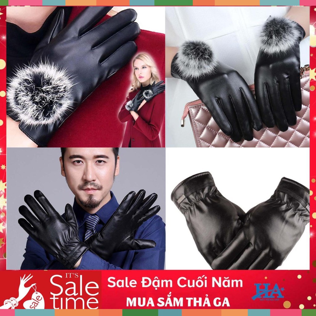 Găng tay cảm ứng nam nữ bằng da siêu bền GTN001
