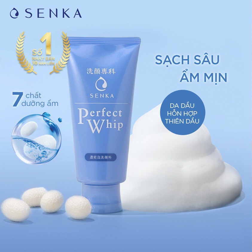 Sữa rửa mặt Shiseido Senka Perfect Whip Collagen in 120g