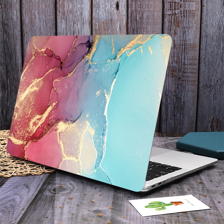 Marble Print Hollow Logo Compatible For Macbook M2 Air 13 A2681 Air 15 A2941 2023 2022 M1 Pro 14 13 2021 2020 M1 Chip A2442 A2338 A2337 A2251 A2289 Air 13 A1932 A2159 A1466 A1706 A2179 A2289 A2251 A2141
