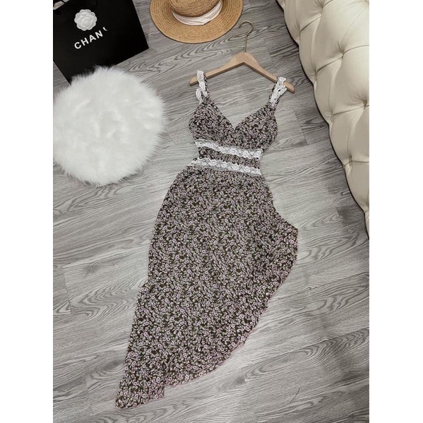 Đầm hoa phối ren