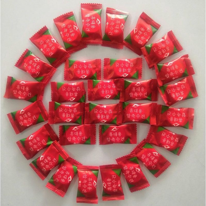 Túi 20 khăn giấy nén dạng viên kẹo dùng 1 lần tiện lợi