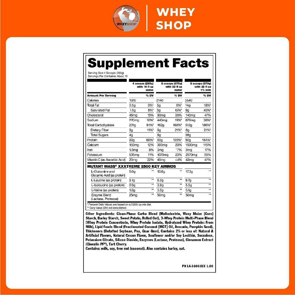 Sữa dinh dưỡng tăng cân nhanh Mutant XXXtreme 22Lbs