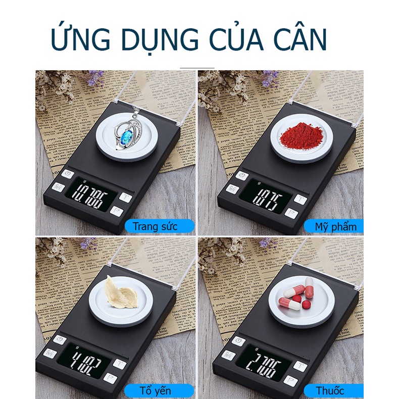 Cân tiểu ly điện tử mini trang sức KHALIK CX-118 độ chính xác cực cao 0.001g - Đạt chứng chỉ chất lượng