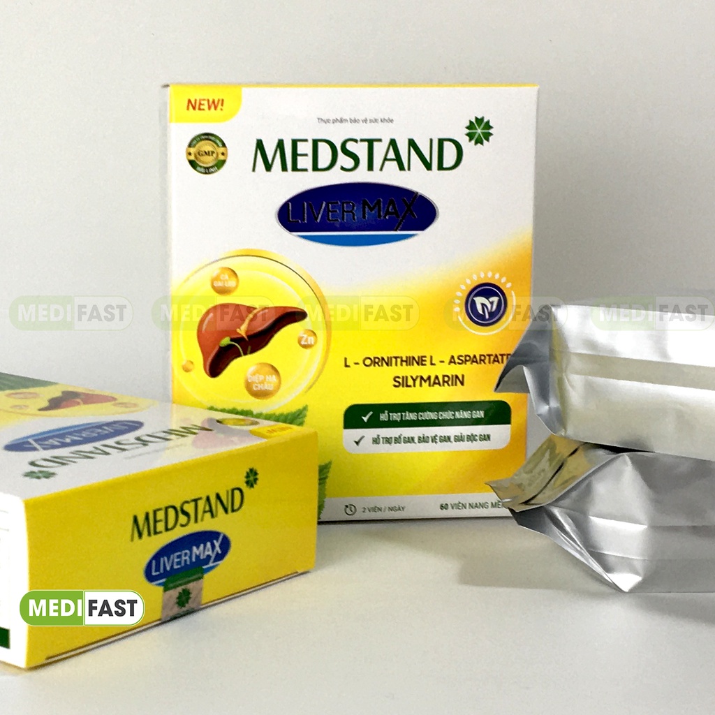 Viên Uống Bổ Gan, Giải Độc Gan Medstand Liver Max - Từ Diệp Hạ Châu, Cà Gai Leo - Hộp 60 Viên