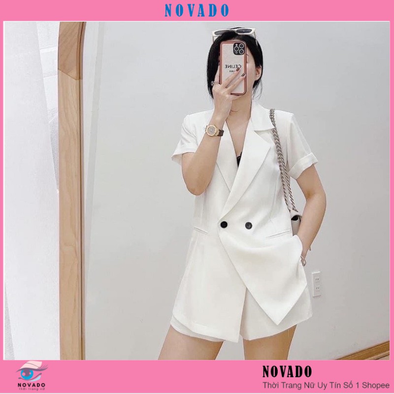 Áo blaze cộc tay - Áo vest nữ thiết kế sang trọng hiện đại màu sắc tươi tắn Free size đủ 3 màu | BigBuy360 - bigbuy360.vn