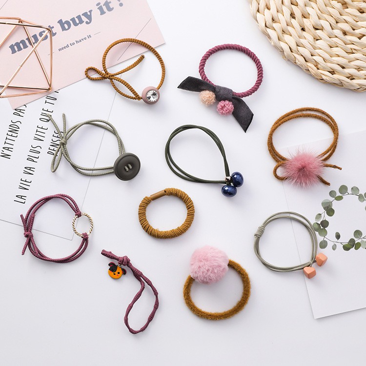 Set hũ cột tóc phong cách Hàn 10 kiểu cực cute chun cực êm giá rẻ - CT10