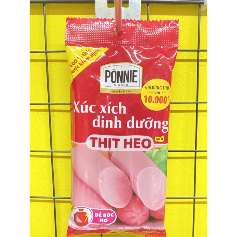 Xúc xích dinh dưỡng thịt heo Ponnie gói 105g