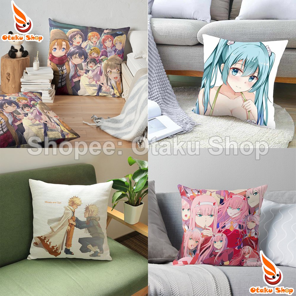 Áo gối, bao gối, gối sofa, gối tựa lưng 40x40 Anime Naruto - Otaku Shop