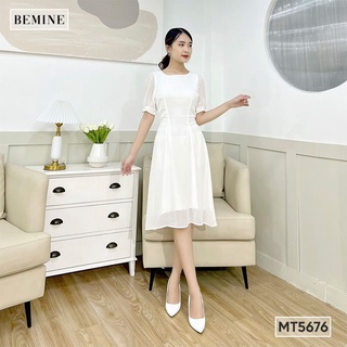 Đầm suông basic cột nơ sau BEMINE MT5676