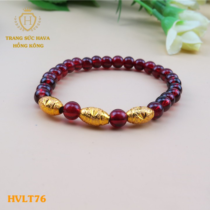 Lắc Tay, Vòng Tay Nữ Titan Xi Mạ Vàng Non 24k Cao Cấp - Trang Sức Hava Hong Kong - HVLT76