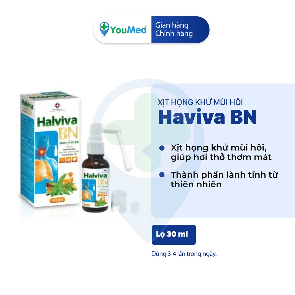 HALVIVA BN - Xịt họng khử mùi hôi  (Lọ 30 ml)