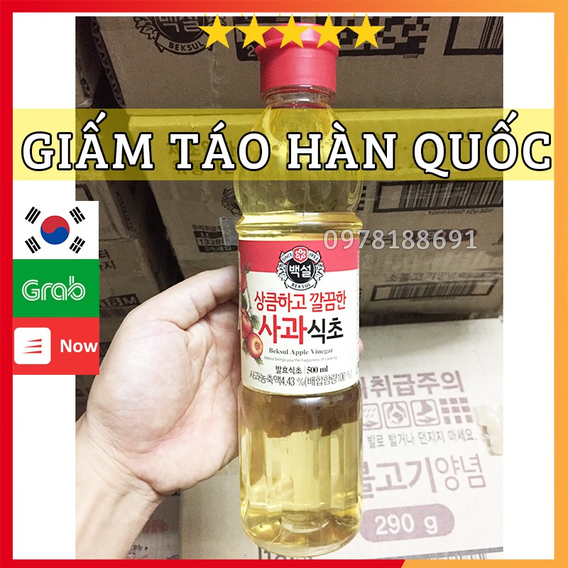 Giấm táo Hàn Quốc - Dấm táo Chai 500ML Nhập khẩu chính hãng