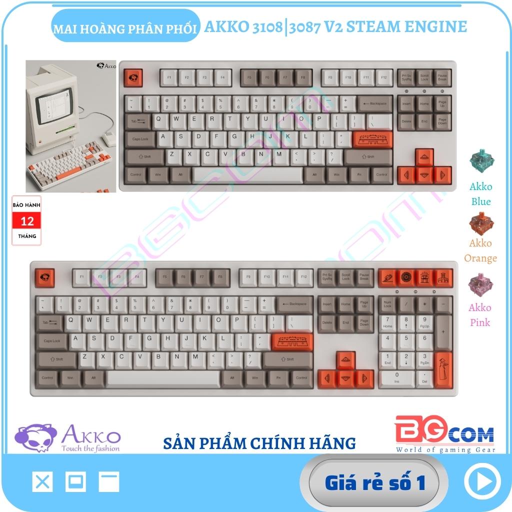 Bàn phím cơ AKKO 3087| 3108 v2 Steam Engine (Akko switch v2 | Foam tiêu âm | Keycap Việt Nam) - Mai Hoàng