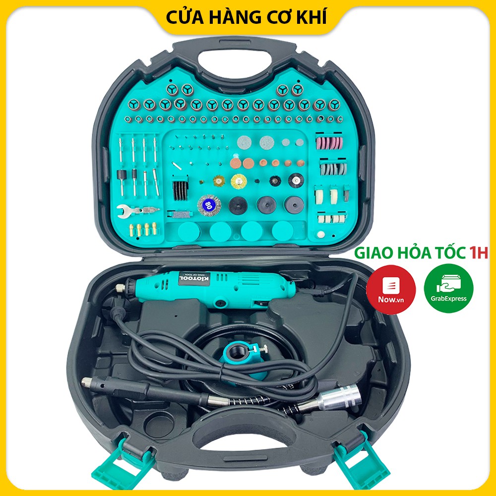 Máy khoan, mài, khắc mini đa năng Kiotool 180w -220v êm ái đủ phụ kiện