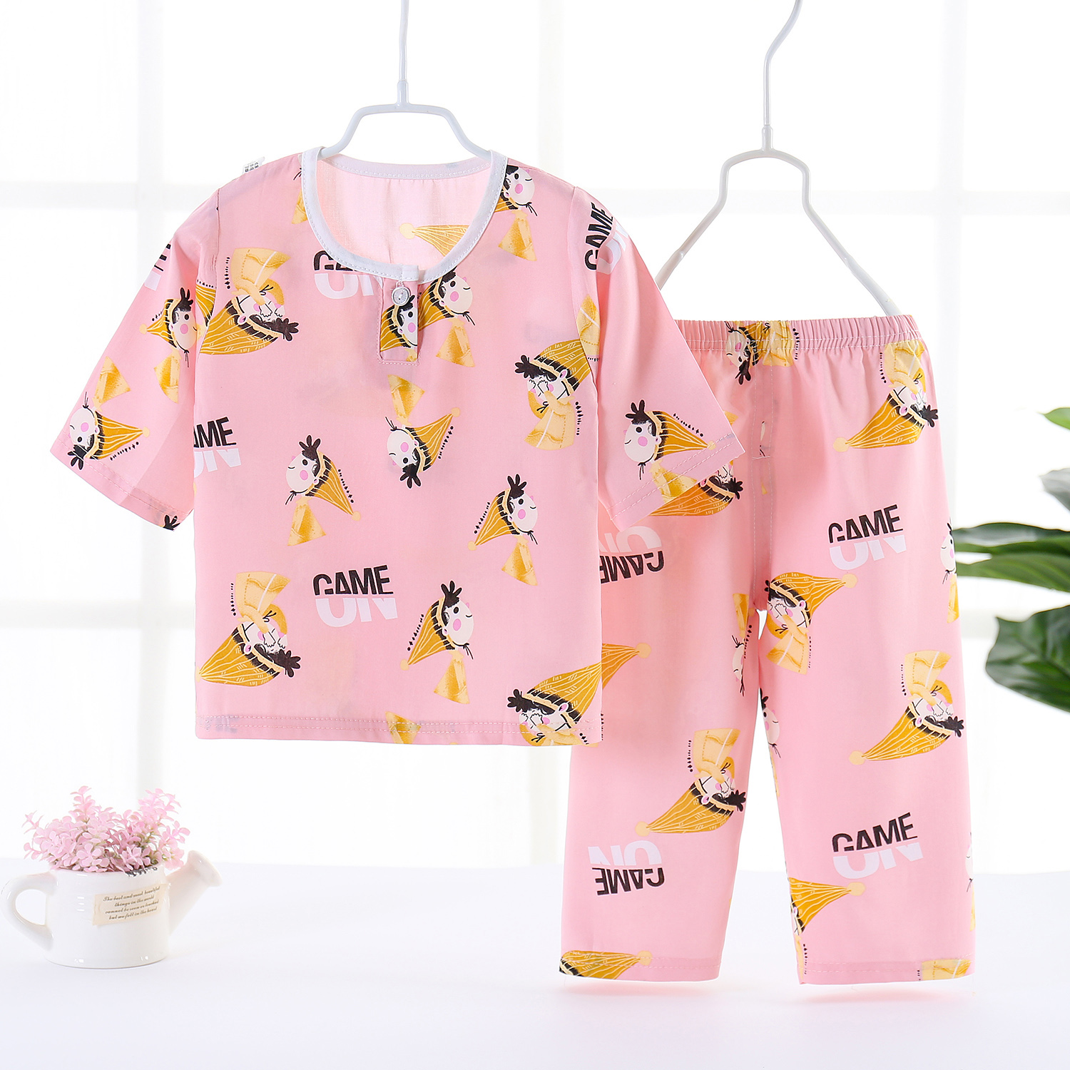 2 Pcs Set Boys & Girls Pyjamas 🔥SOFT COTTON🔥 Kids Pajamas Top and Pants Children Home Set Unisex Clothing Set Sleepwear Bộ cotton giấy dài tay cho bé sơ sinh, Bộ Đồ Con Gái Bộ Đồ Ngủ Trẻ Em Đồ Bộ Bé Nam