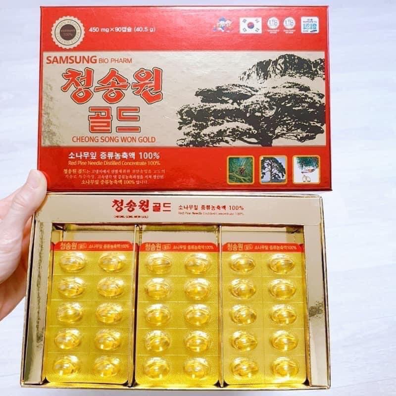 [ HÀNG MỚI VỀ ] Tinh dầu thông đỏ Cheong Song Won Gold Samsung Bio Pharm (hộp 180 viên)