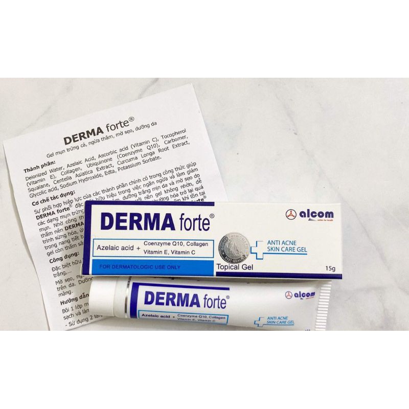 Gel Mờ Thâm Mụn Giảm Viêm Gamma Chemicals Derma Forte 15g