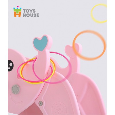 Cầu trượt kèm bóng rổ chú voi đứng tinh nghịch Toys House