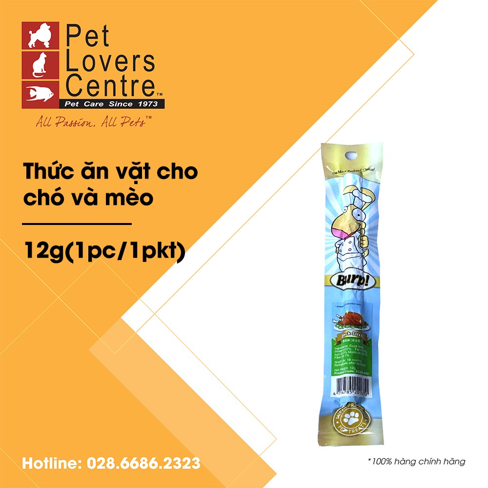 Thức ăn vặt cho chó mèo BURP  DUCK STICK 12g (1pc/pkt)