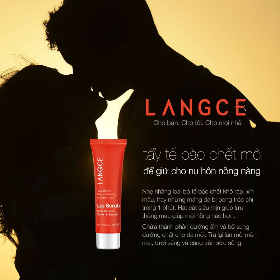 GEL LÀM SẠCH TẾ BÀO CHẾT CHO MÔI - 1 PHÚT - TRÁI CÂY 15ml LANGCE