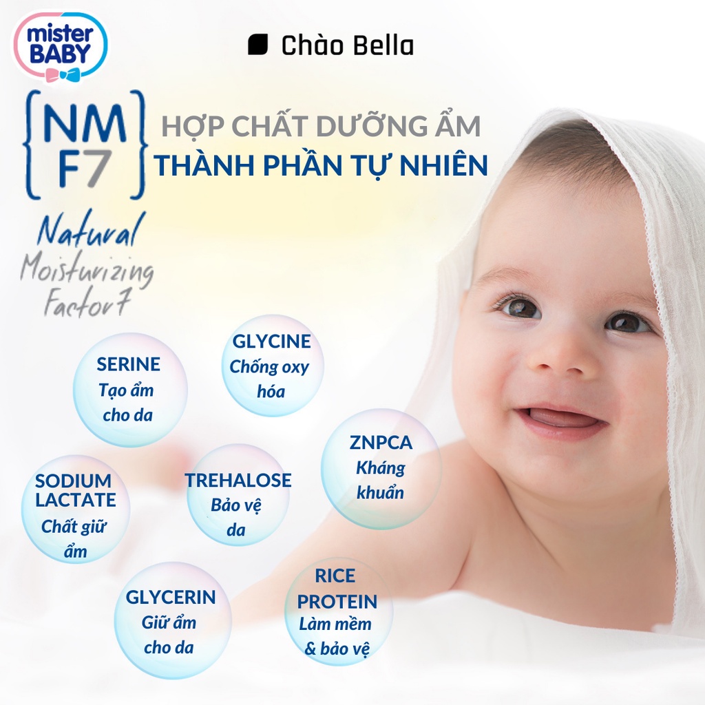 Sữa Tắm Khô Cho Bé Yêu Mister Baby Cleansing Milk (ITALY) | Làm Sạch Dịu Nhẹ - Cân Bằng Độ Ẩm - Bảo Vệ Làn Da Bé (250ml)