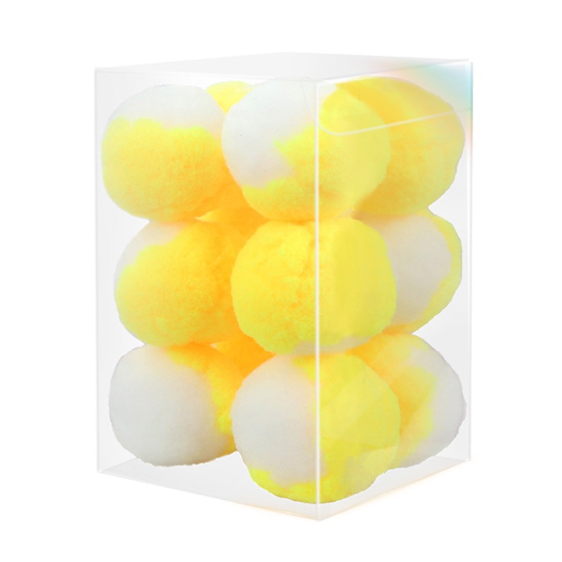 Set 12 Quả Cầu Lông Xù Mềm Đồ Chơi Cho Mèo