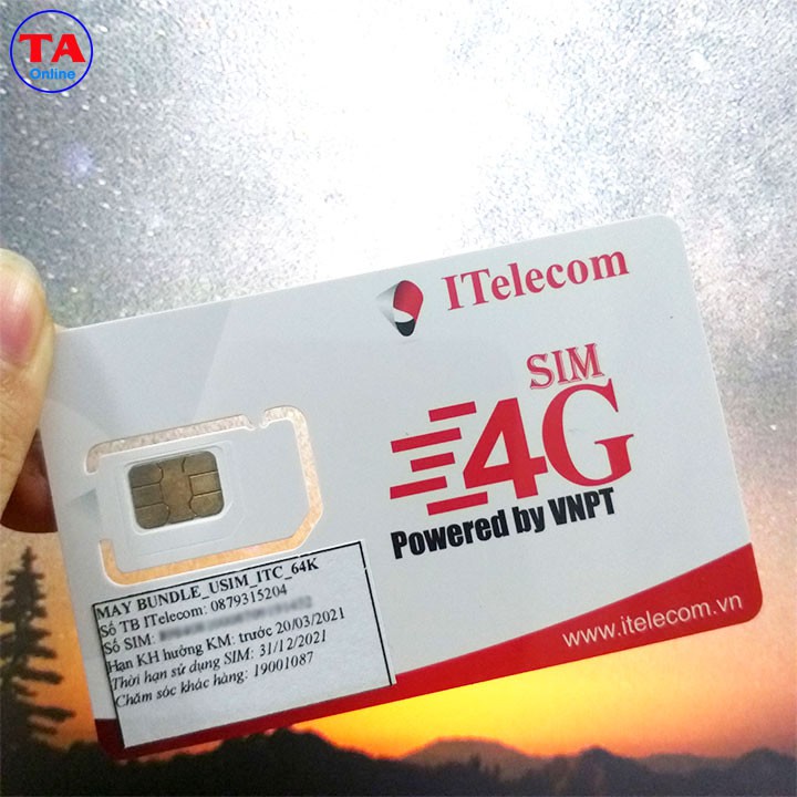 Sim 4G I-Telecom gói cước 3Gb/ngày - Cước tháng 77K - Có sẵn tháng đầu