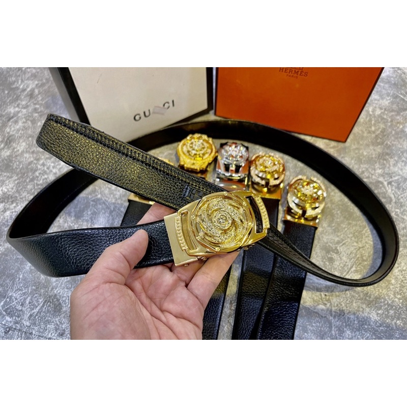 Thắt lưng da nam mặt xoay tròn , dây lưng nam thời trang nam