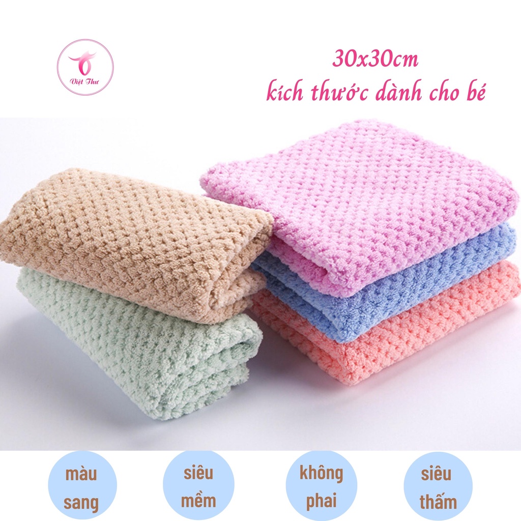 Khăn mặt sợi Microfiber công nghệ Nhật Cao Cấp  siêu mềm mại, thấm hút nước, không chất huỳnh quang Việt Thư