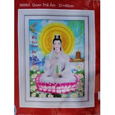 Tranh thêu chữ thập PHẬT QUAN ÂM 88964 (31x40cm) chưa thêu