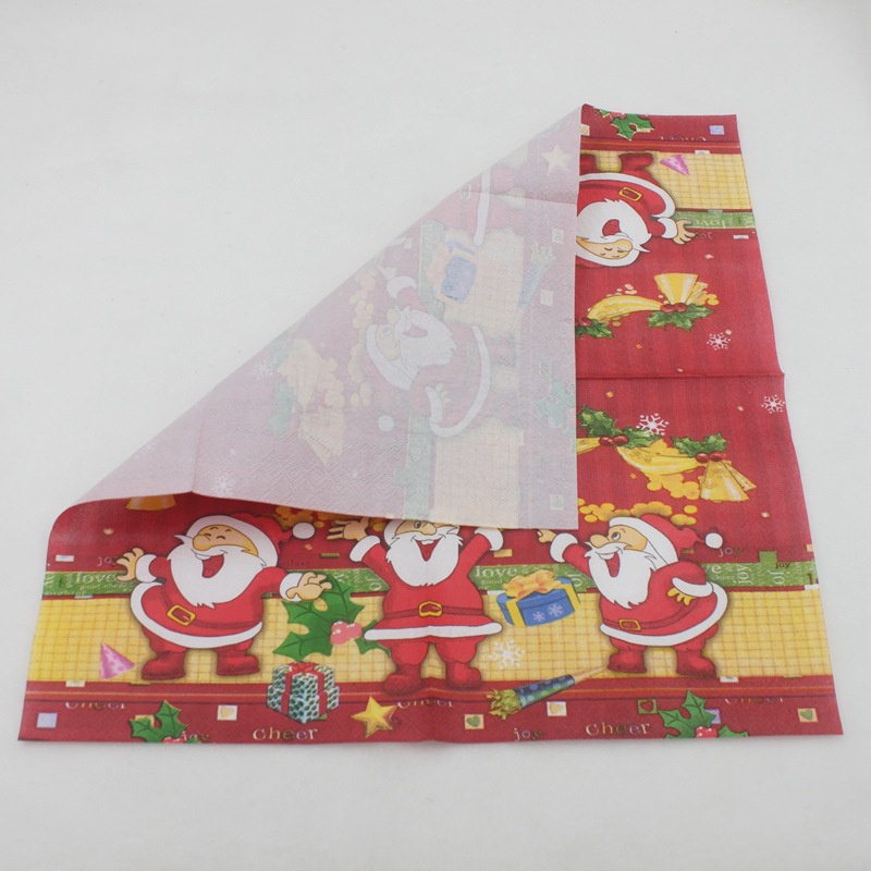 Bộ 20 Khăn Giấy Dùng Một Lần In Họa Tiết Ông Già Noel Kích Thước 33x33cm