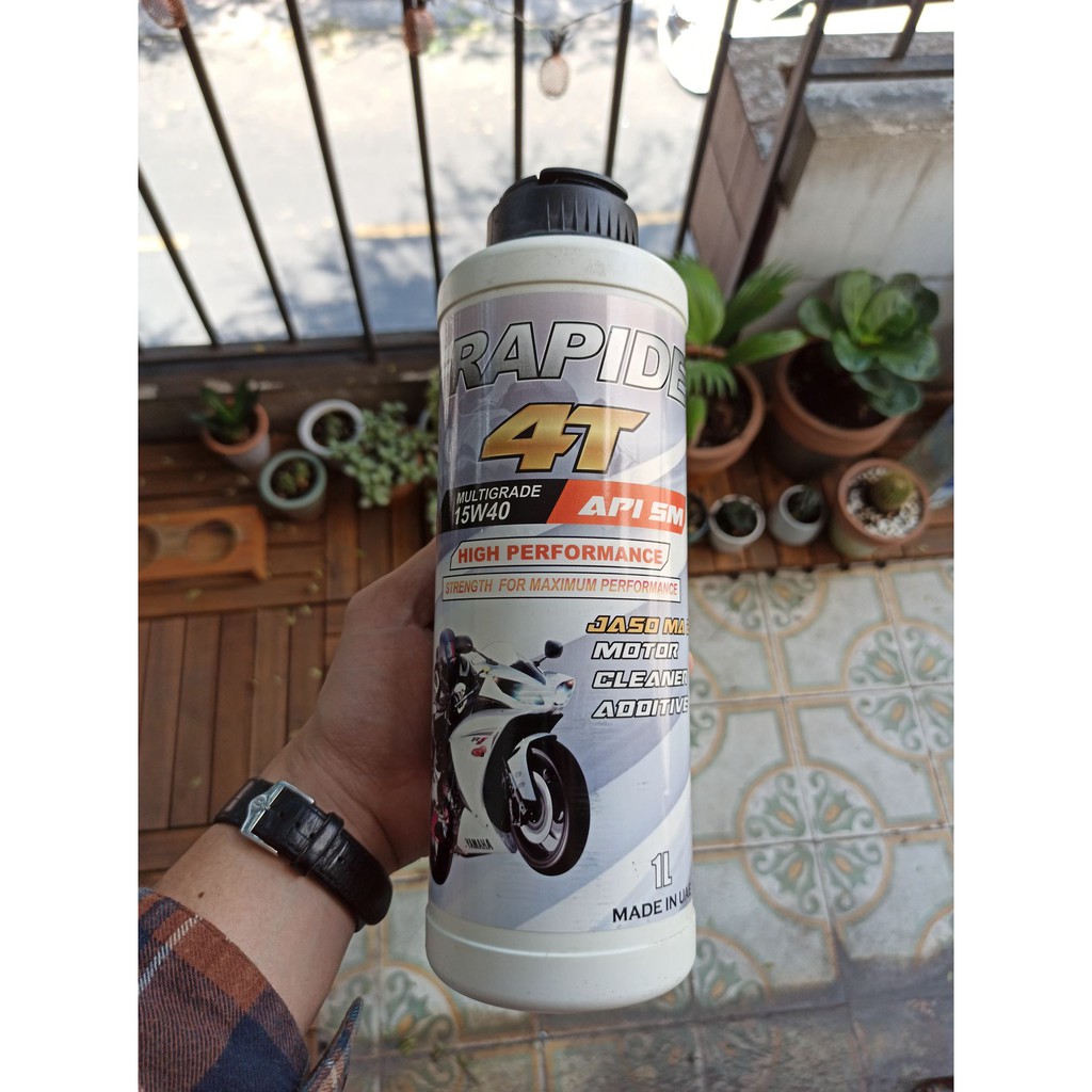 Dầu nhớt Rapide 4T Multigrade 15w-40 1L MA2 (motor cleaner additive)