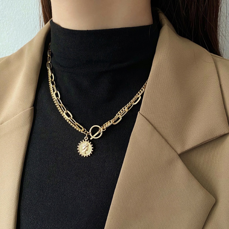 Vòng cổ Kim Loại Phong Cách Cổ Điển Đơn Giản Dành Cho Nữ
