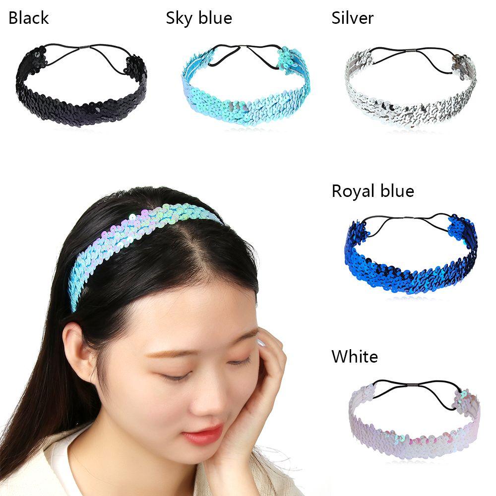 Băng Đô Co Giãn Đính Kim Sa Lấp Lánh Thời Trang Cho Nữ