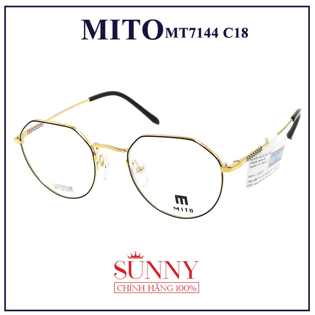 MT7144  - Gọng kính Mito unisex (nhiều màu) chính hãng Italia - - kèm tem chống hàng giả do bộ công an cấp