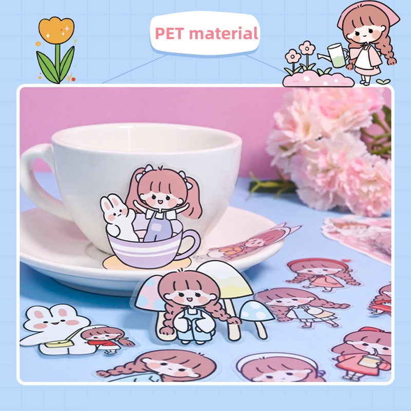 Set 32 Miếng Dán PET Mềm Mại Dễ Thương Chống Thấm Nước Trang Trí Điện Thoại / Văn Phòng Phẩm DIY