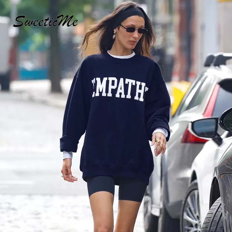 Áo Sweater Cổ Tròn Tay Dài Dáng Ôm In Họa Tiết Thời Trang   Cho Bạn Gái