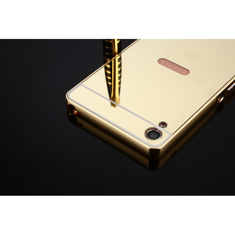 Ốp lưng viền kim loại lưng gương bóng cho Sony Xperia XA F3116, Sony Xperia XA Ultra F3216.