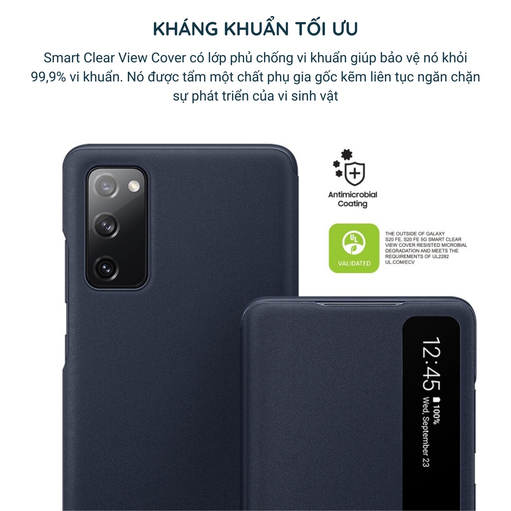 Ốp bao da Smart Clear View Cover cho Galaxy S20 FE / S20 Ultra / S21 FE / S21 Ultra