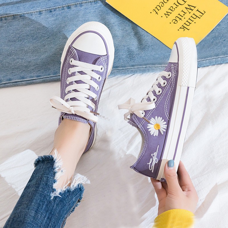 [Mã FAMAYWA2 giảm 10k đơn từ 50k] Giày thể thao nữ Học Sinh Vải Hoa Cúc 4 màu xinh xắn | BigBuy360 - bigbuy360.vn