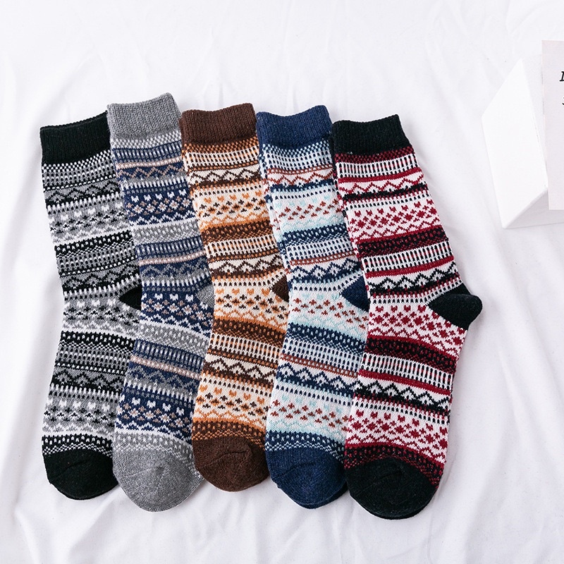 [TonaShoe] Tất Thổ Cẩm Nam Nữ Vintage Cổ Cao M10