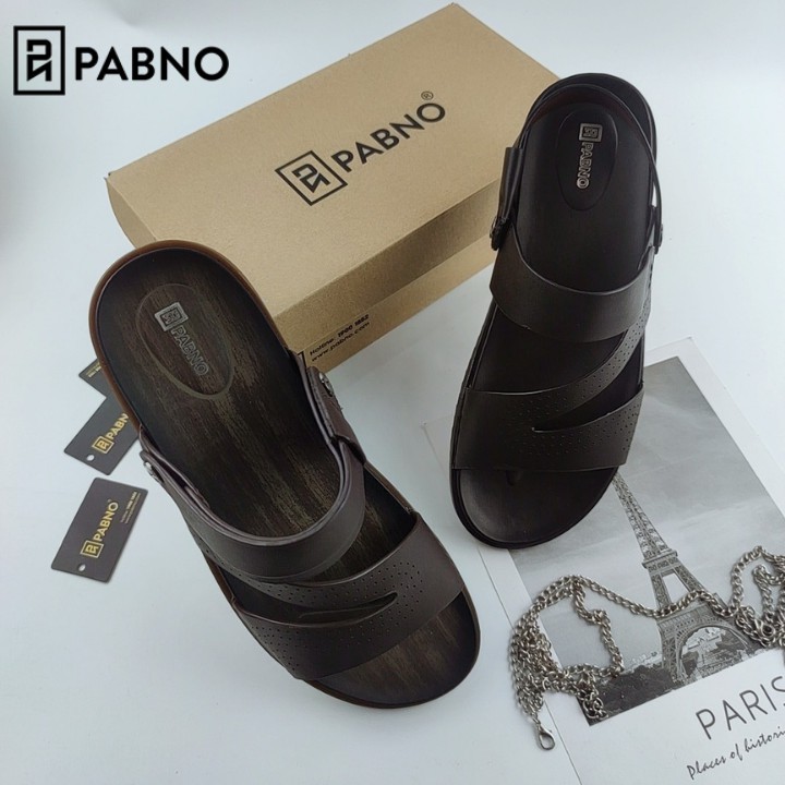 [BH 12 THÁNG] Giày Sandal Nam Quai Ngang Da Thật Cao Cấp PABNO PN728