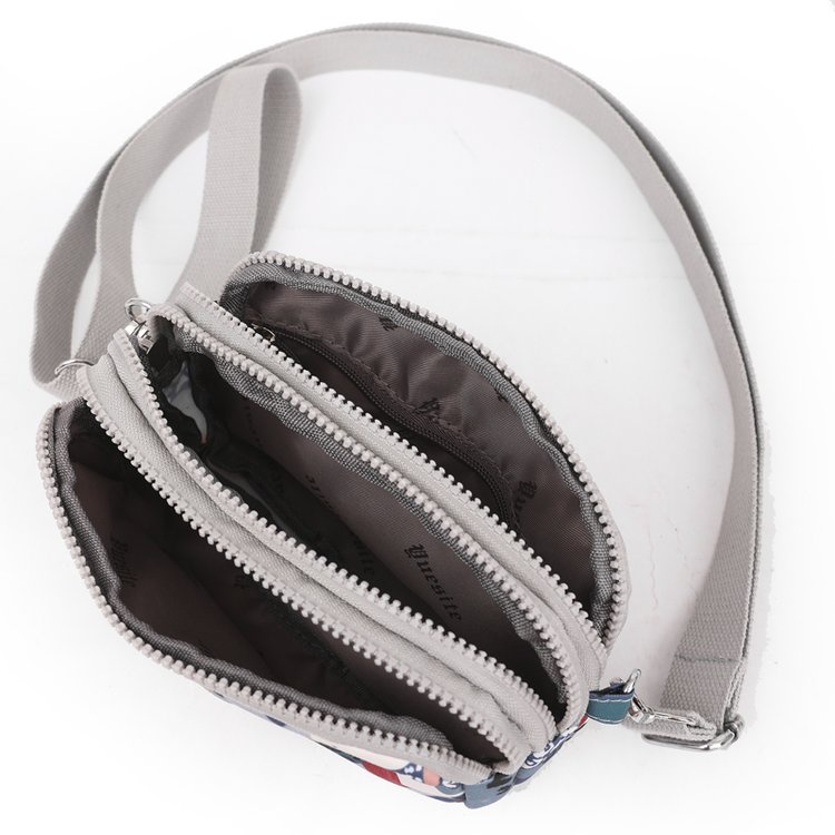 Túi Đeo Vai Hình Vuông Cỡ Nhỏ Vải Oxford Thiết Kế Khóa Kéo Độc Đáo Thời Trang