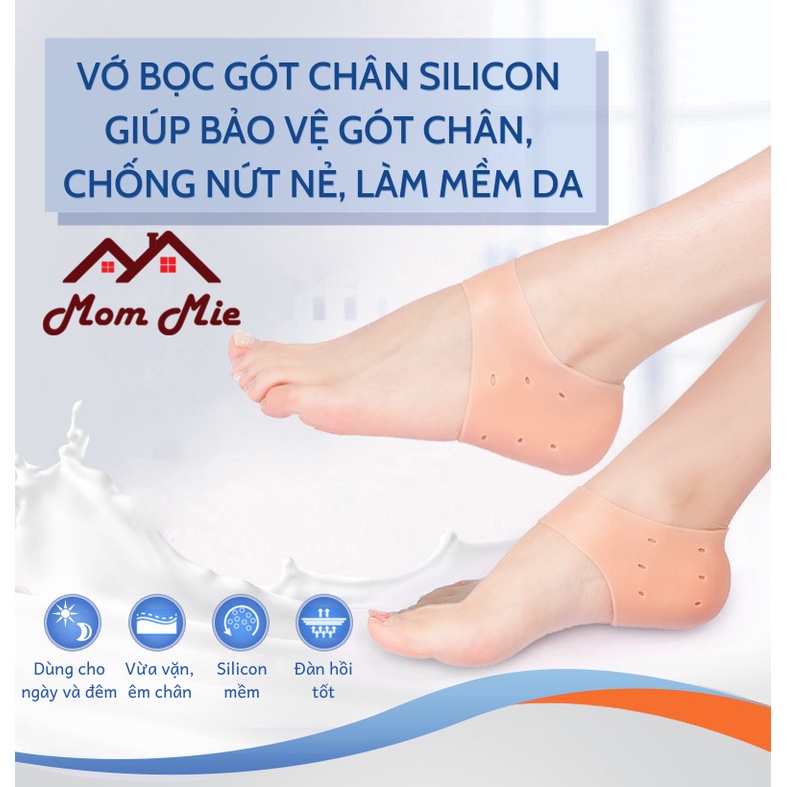 Vớ bọc gót chân silicon giúp bảo vệ gót chân, chống nứt nẻ, làm mềm da - K094