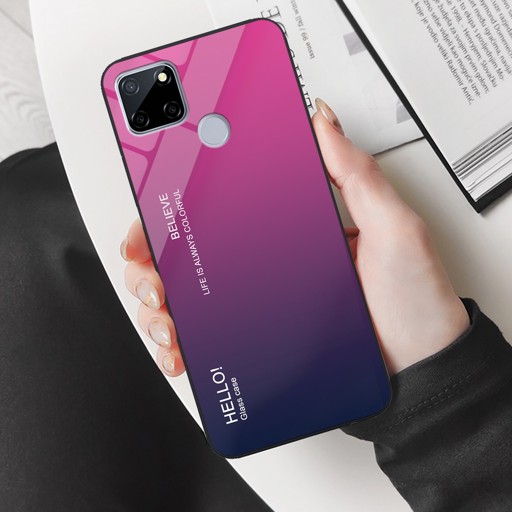 Ốp điện thoại Realme C12 - Gradient edition, chất liệu kính cường lực